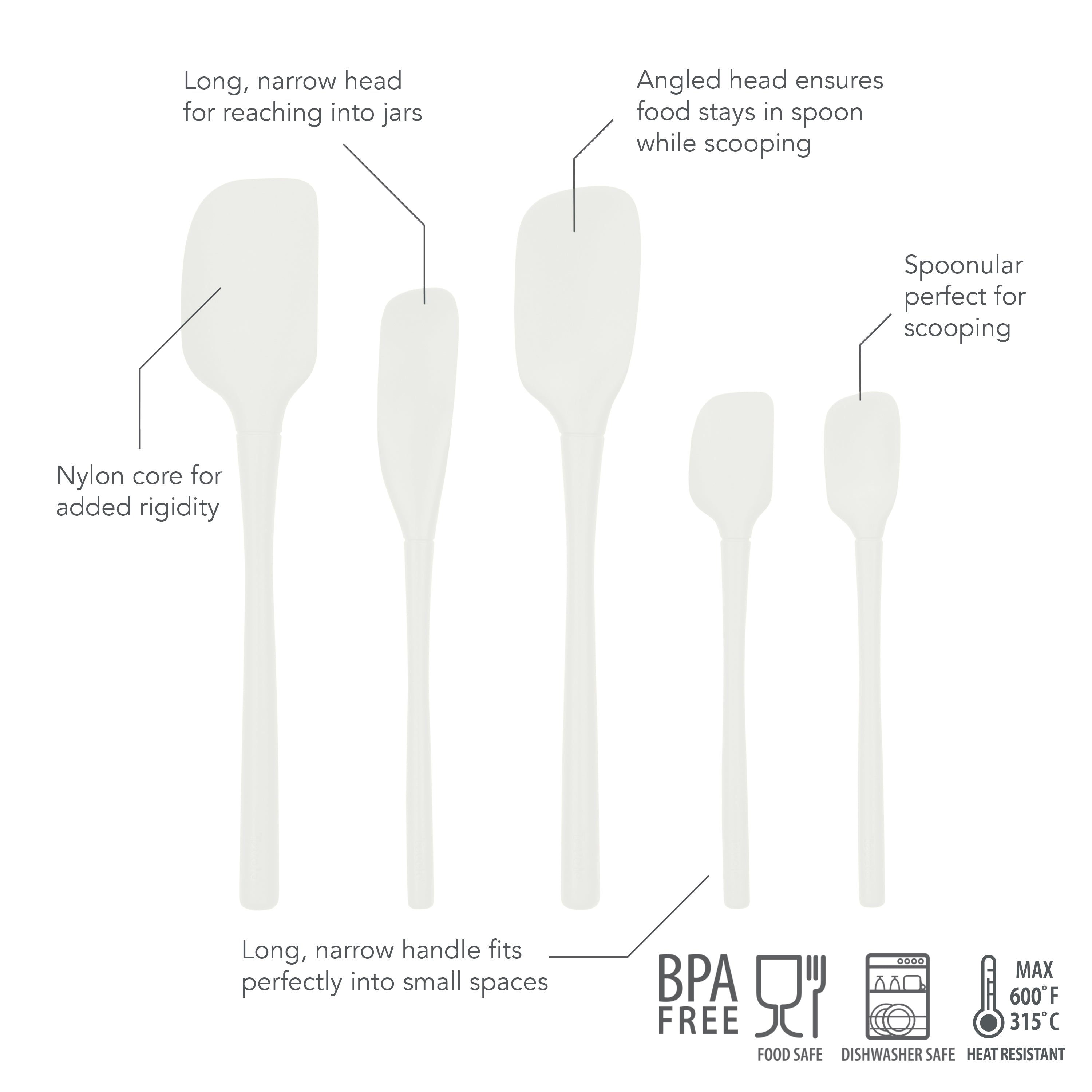 Flex-Core® All-Silicone Spatulas - Set of 5