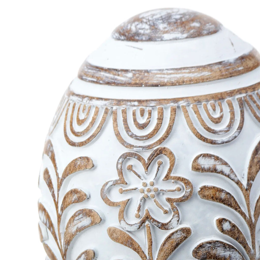 2-Piece Carved Decorative Egg Set