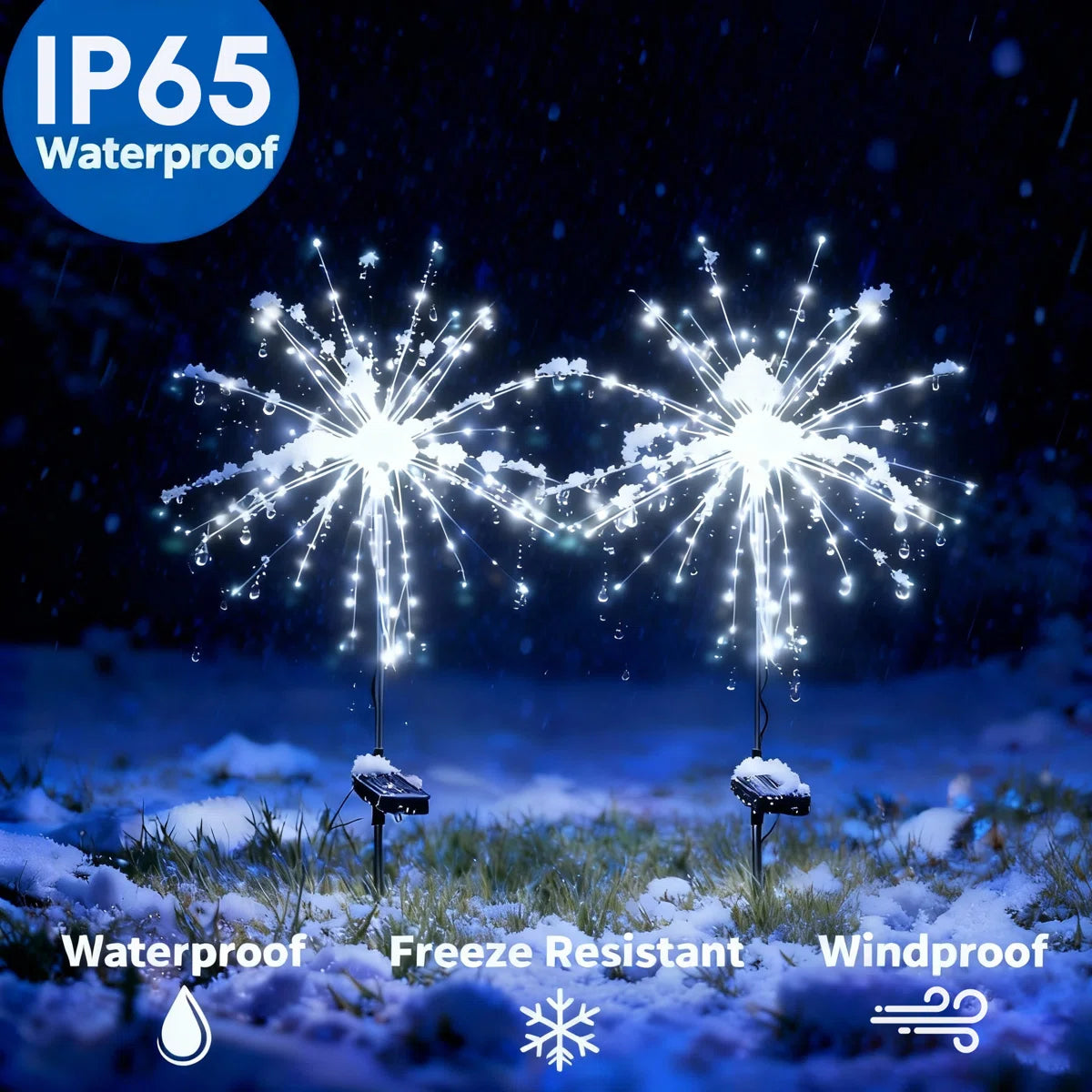 Solar Firework Garden Lights with 120LED, 8 Lighting Modes, Waterproof Outdoor Decor (Set of 6)