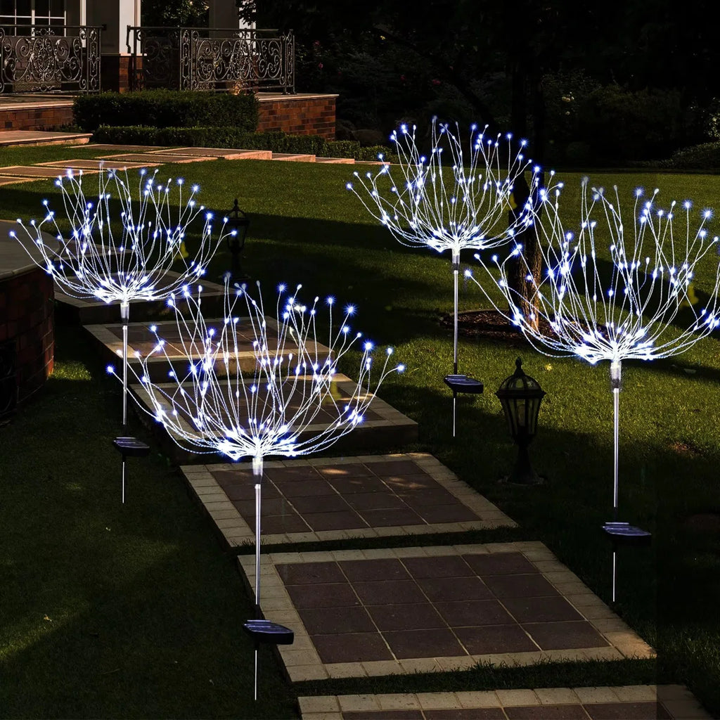 Solar Firework Garden Lights with 120LED, 8 Lighting Modes, Waterproof Outdoor Decor (Set of 6)