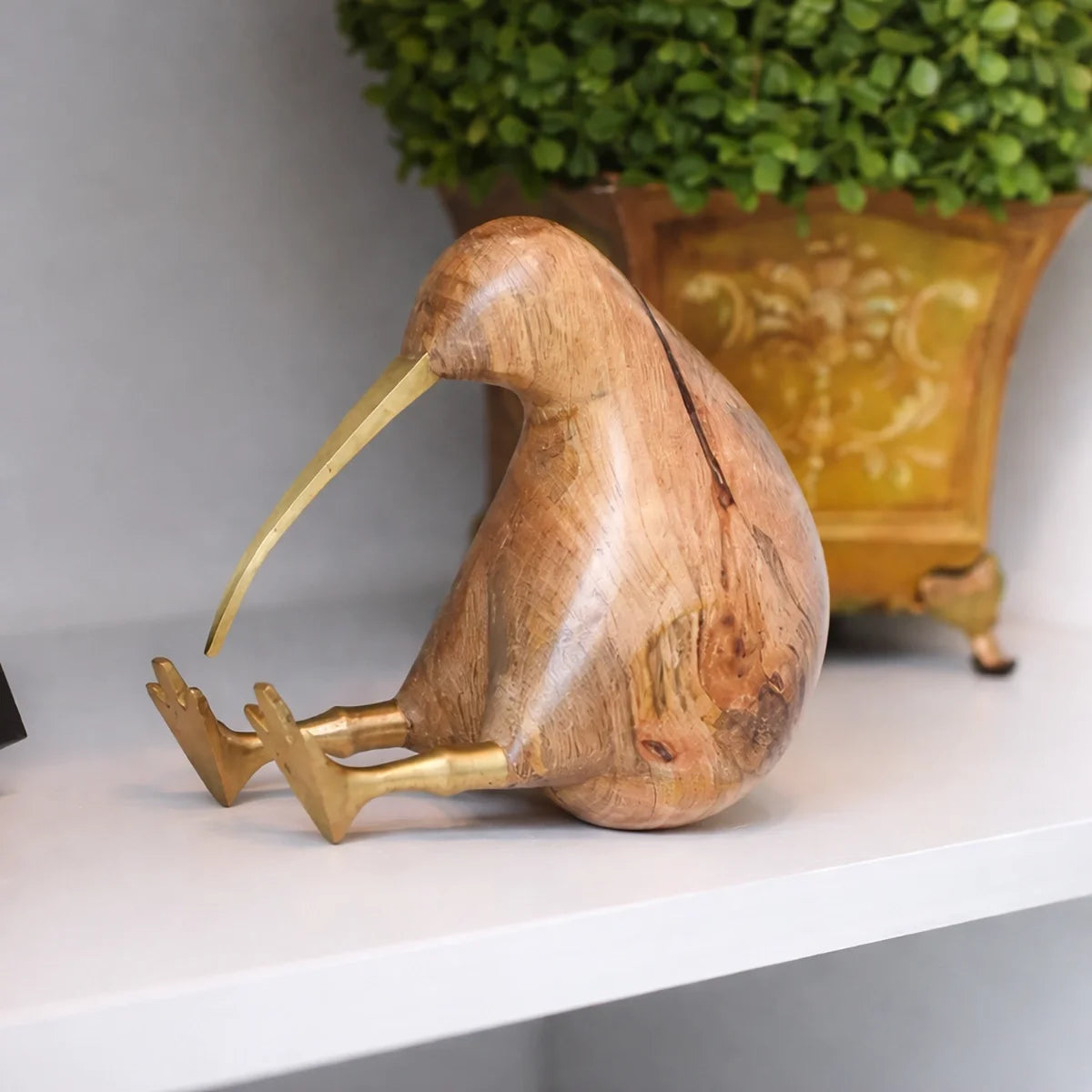 Minimalist Wooden Kiwi Bird