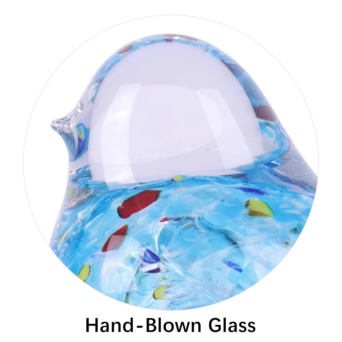 Hand Blown Glass Bird Sculpture Home Table Decor Ornament