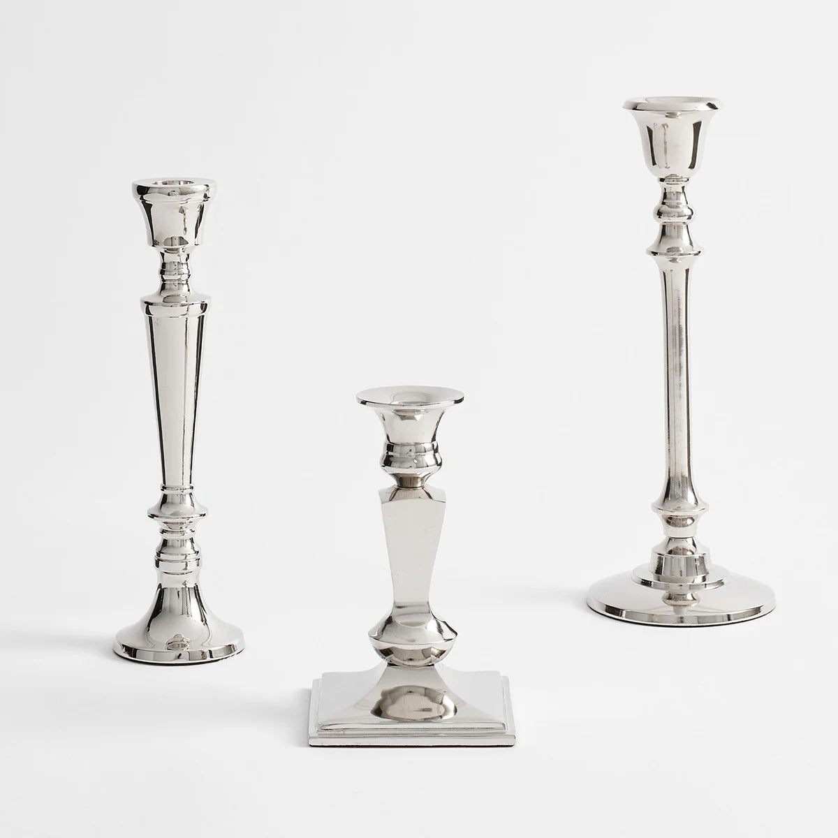 Silver Metal Taper Candle Holder
