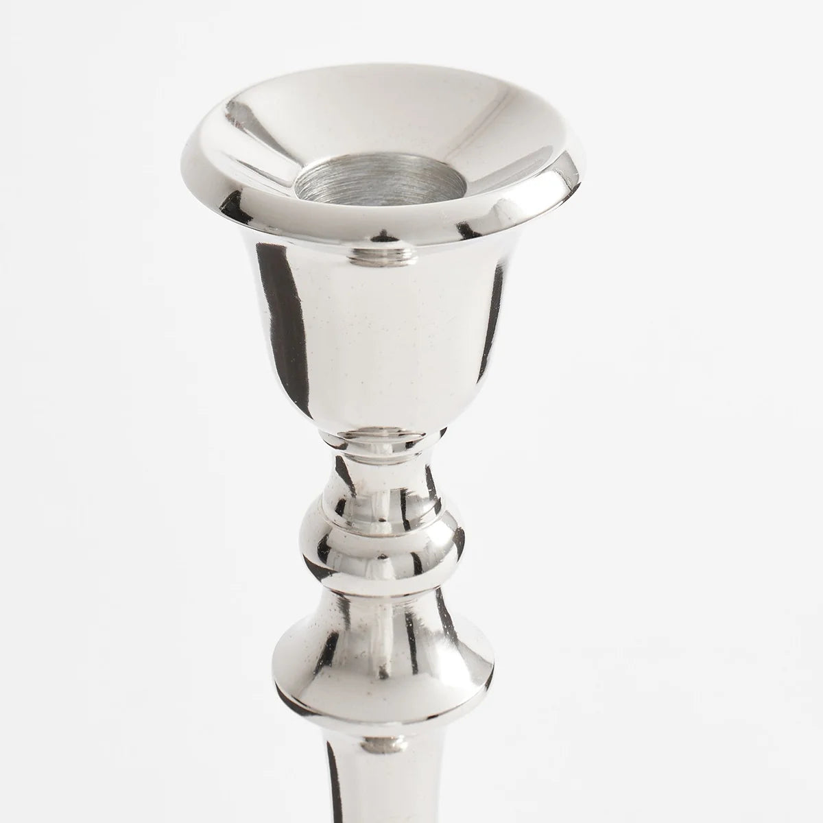 Silver Metal Taper Candle Holder