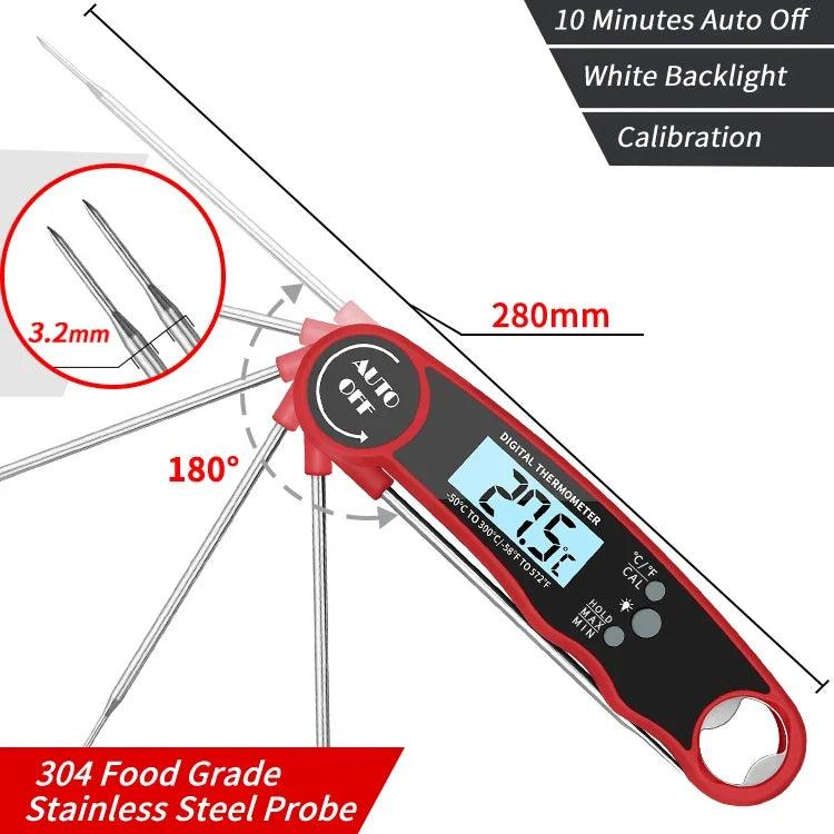 Digital Food Thermometer Instant Read Meat Thermometer with Backlight