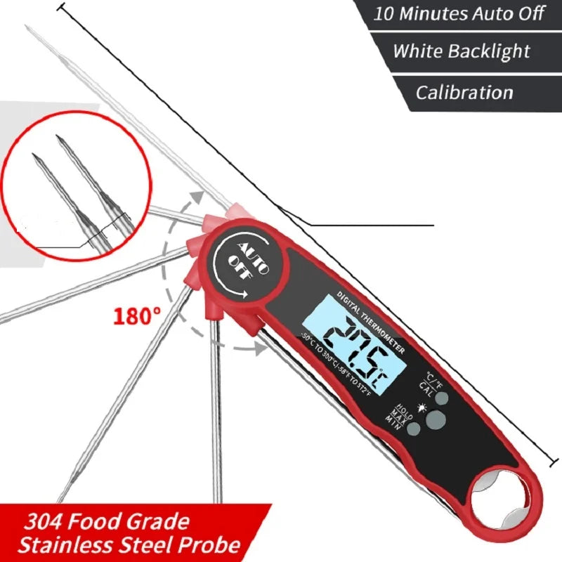 Digital Food Thermometer Instant Read Meat Thermometer with Backlight