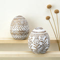 2-Piece Carved Decorative Egg Set
