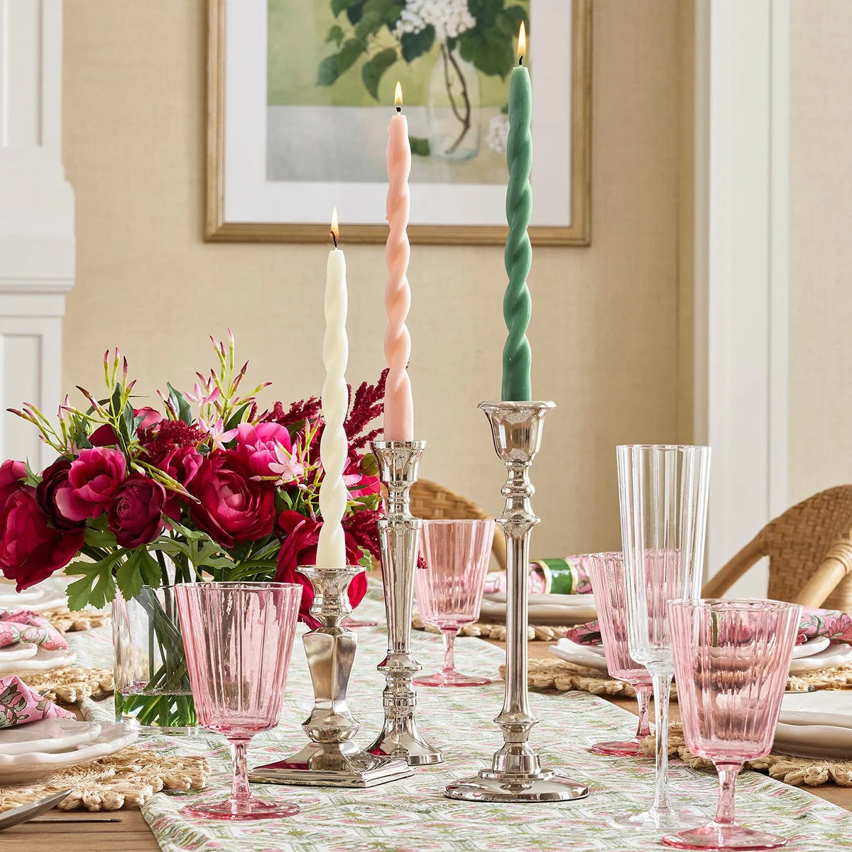 Silver Metal Taper Candle Holder