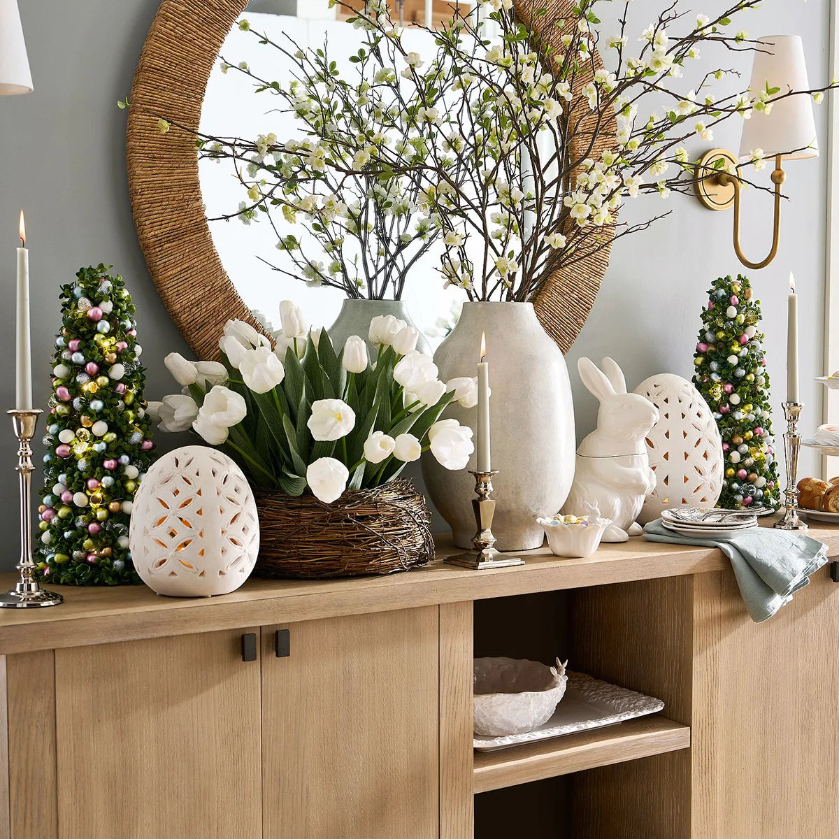 Rustic Easter Egg Cloche Decor