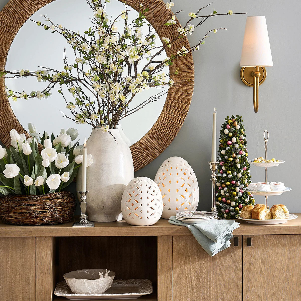 Rustic Easter Egg Cloche Decor