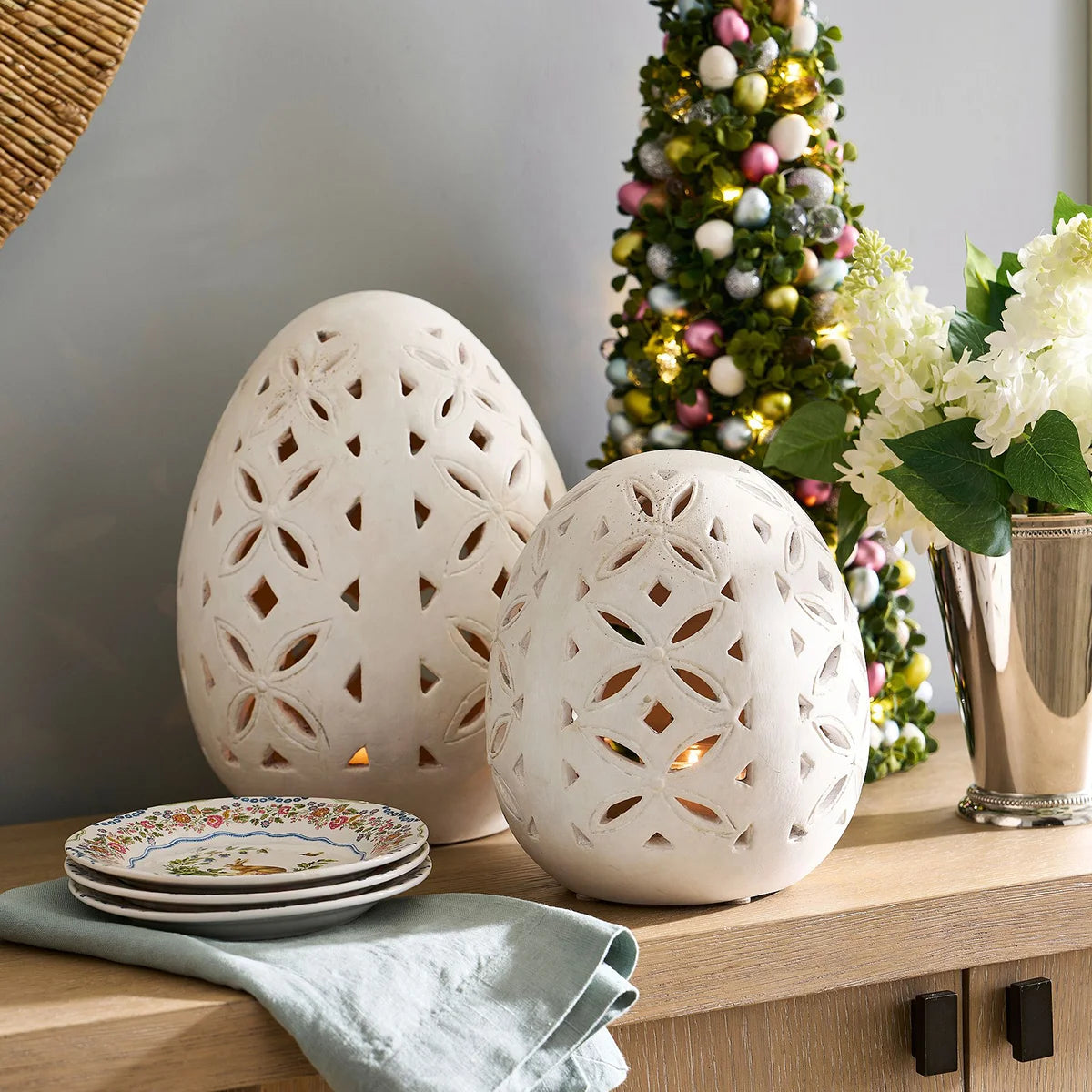 Rustic Easter Egg Cloche Decor