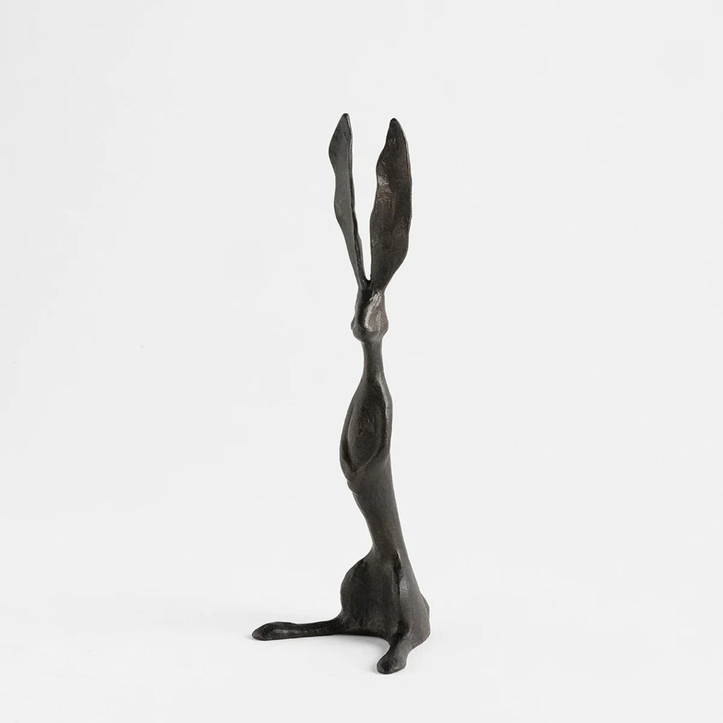 Long-Eared Black Bunny Sculpture