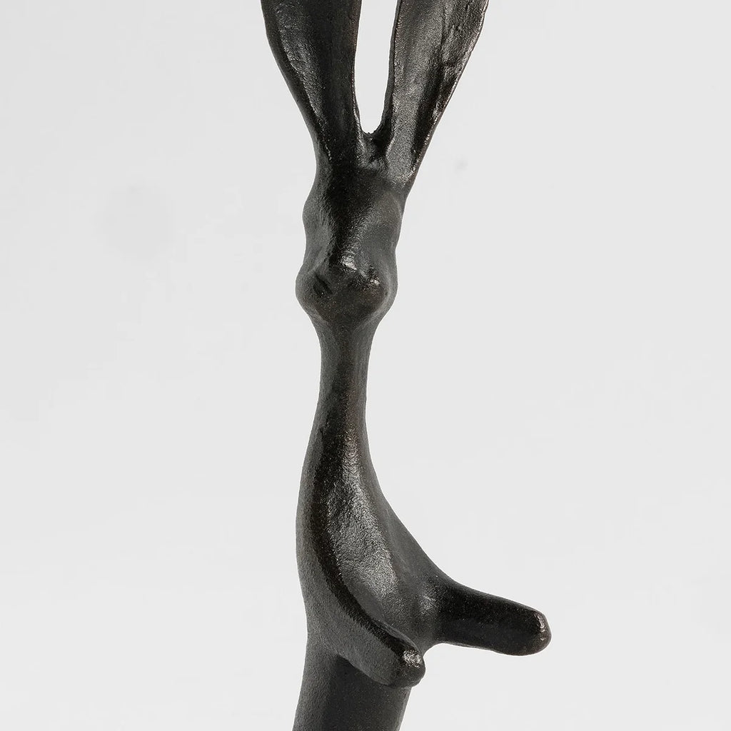 Long-Eared Black Bunny Sculpture